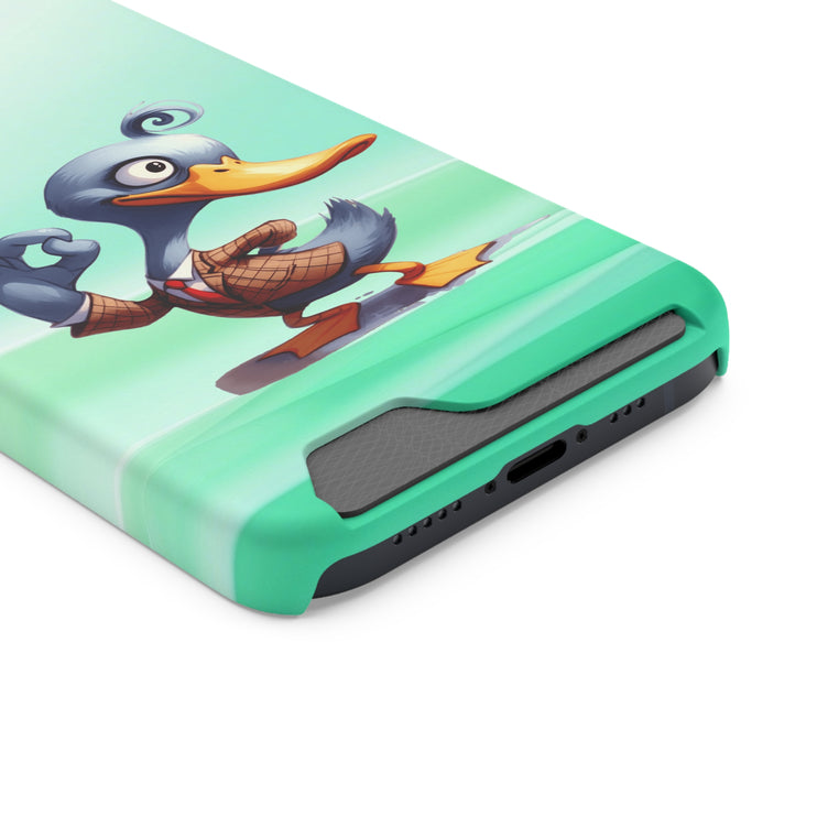 EnchantGuard Phone Case with Card Holder: Style Meets Functionality - Duck