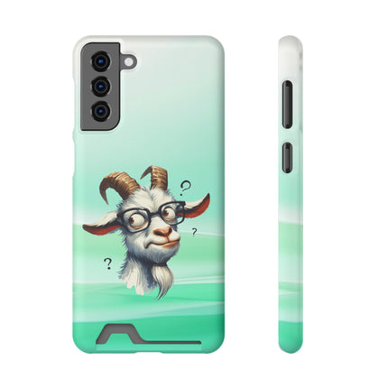 EnchantGuard Phone Case with Card Holder: Style Meets Functionality - Goat