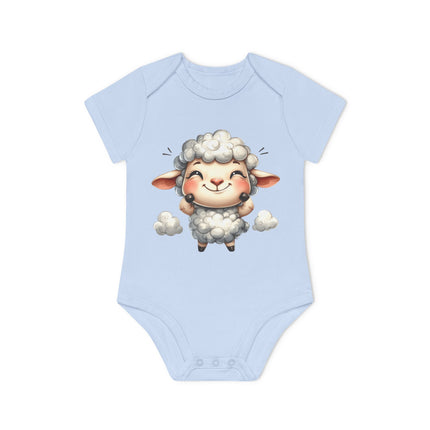 SnuggleNest Organic Baby Bodysuit (Short Sleeves) Sheep