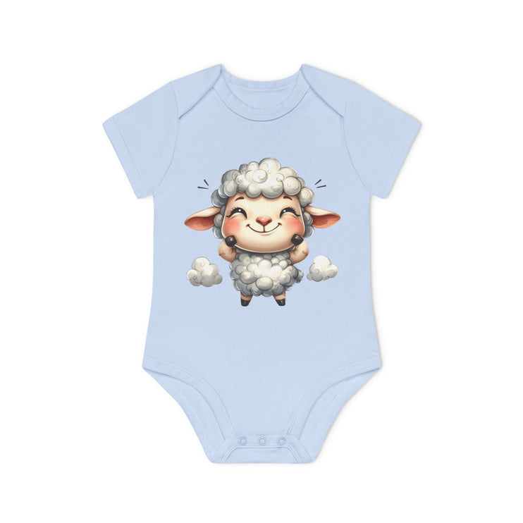 SnuggleNest Organic Baby Bodysuit (Short Sleeves) Sheep