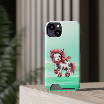 EnchantGuard Phone Case with Card Holder: Style Meets Functionality - Horse