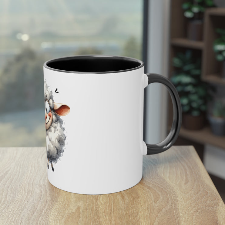 Harmony Two-Tone Coffee Mug: Sip in Style, Revel in Comfort - Sheep