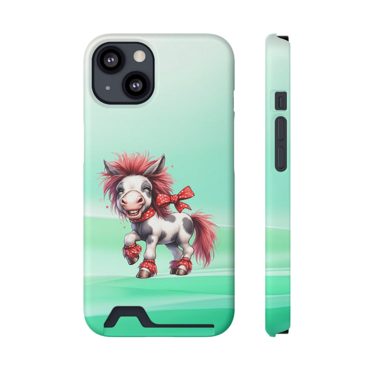 EnchantGuard Phone Case with Card Holder: Style Meets Functionality - Horse