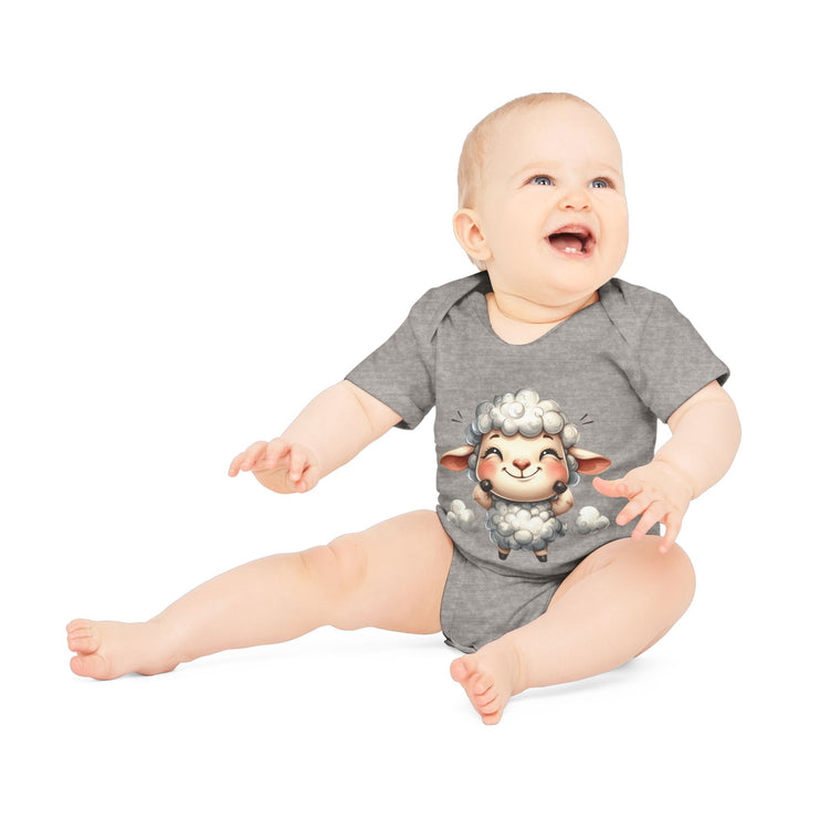 SnuggleNest Organic Baby Bodysuit (Short Sleeves) Sheep