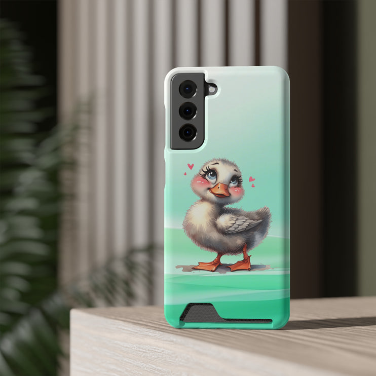 EnchantGuard Phone Case with Card Holder: Style Meets Functionality - Duck