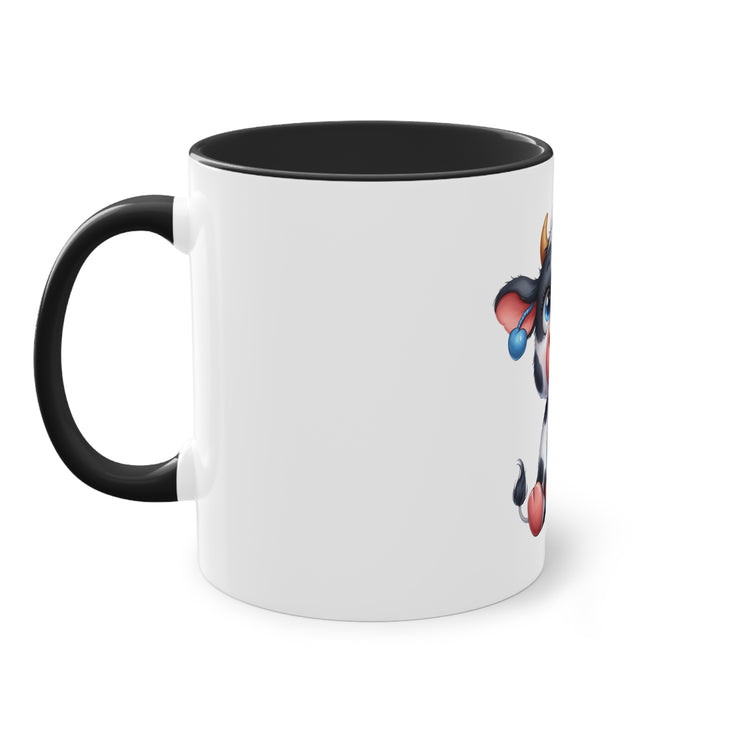 Harmony Two-Tone Coffee Mug: Sip in Style, Revel in Comfort - Cow