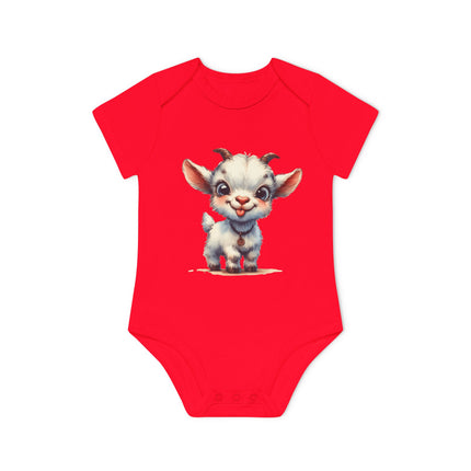 SnuggleNest Organic Baby Bodysuit (Short Sleeves) Goat