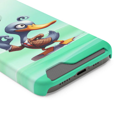 EnchantGuard Phone Case with Card Holder: Style Meets Functionality - Duck