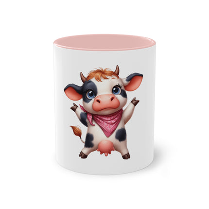 Harmony Two-Tone Coffee Mug: Sip in Style, Revel in Comfort - Cow