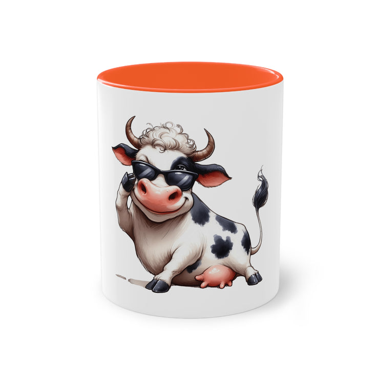 Harmony Two-Tone Coffee Mug: Sip in Style, Revel in Comfort - Cow