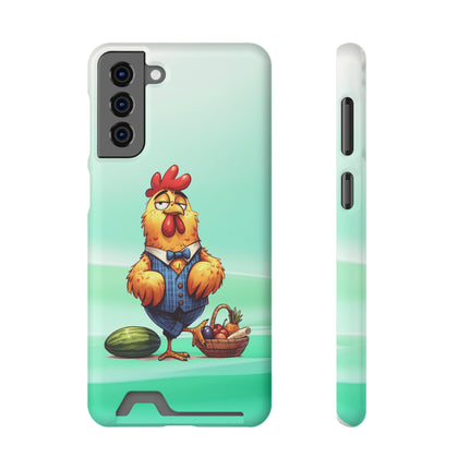 EnchantGuard Phone Case with Card Holder: Style Meets Functionality - Rooster