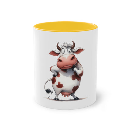 Harmony Two-Tone Coffee Mug: Sip in Style, Revel in Comfort - Cow