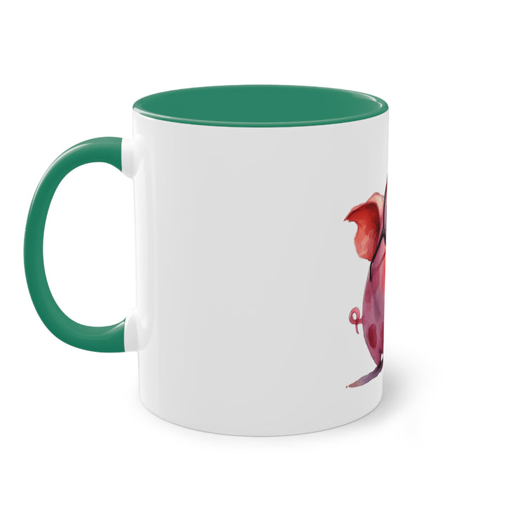 Harmony Two-Tone Coffee Mug: Sip in Style, Revel in Comfort - Pig