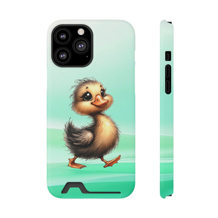 EnchantGuard Phone Case with Card Holder: Style Meets Functionality - Duck