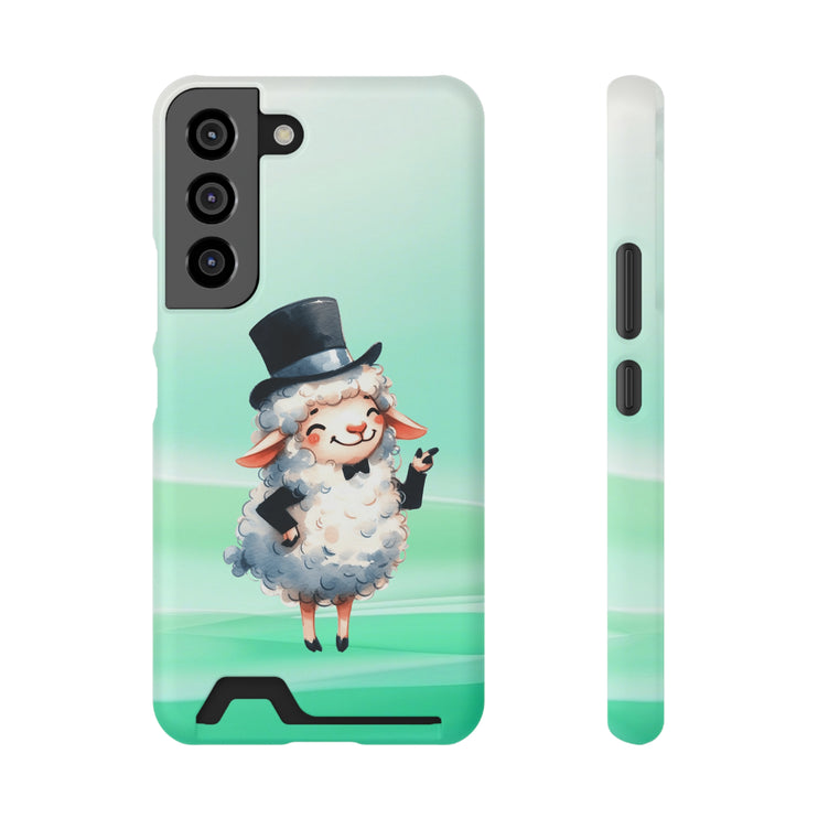 EnchantGuard Phone Case with Card Holder: Style Meets Functionality - Sheep