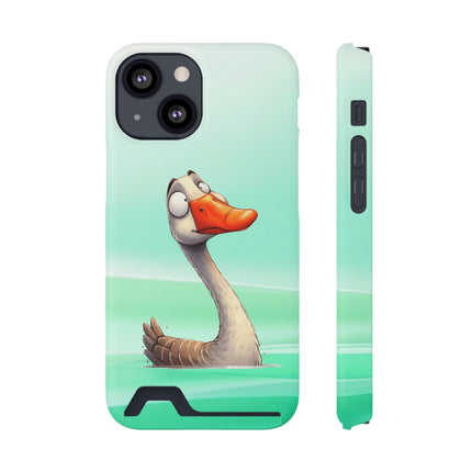 EnchantGuard Phone Case with Card Holder: Style Meets Functionality - Swan