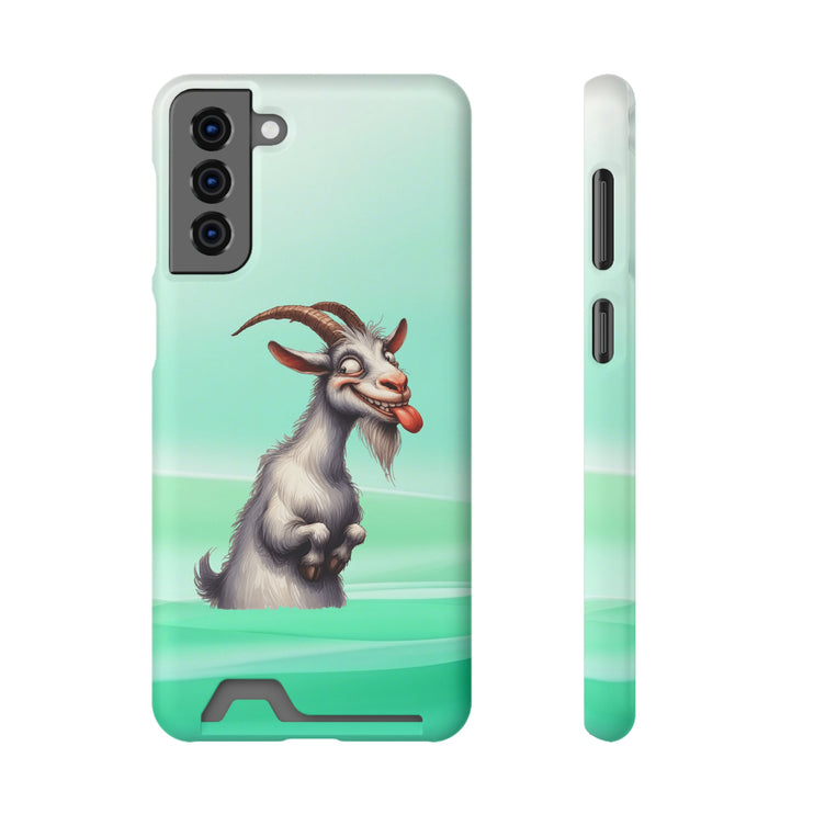 EnchantGuard Phone Case with Card Holder: Style Meets Functionality - Goat