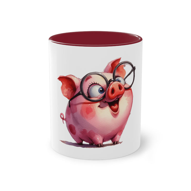 Harmony Two-Tone Coffee Mug: Sip in Style, Revel in Comfort - Pig