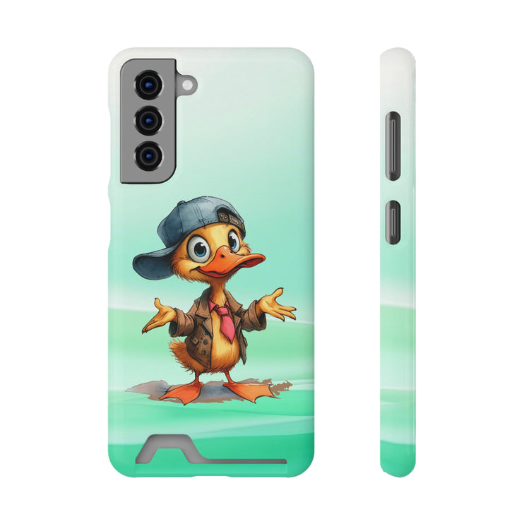 EnchantGuard Phone Case with Card Holder: Style Meets Functionality - Duck