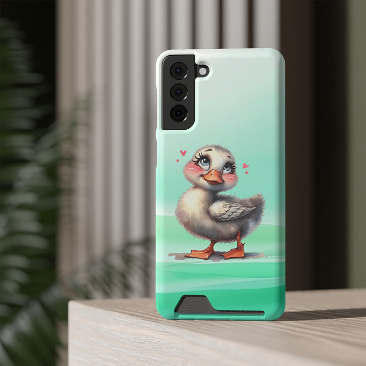 EnchantGuard Phone Case with Card Holder: Style Meets Functionality - Duck