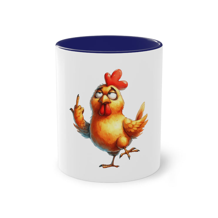 Harmony Two-Tone Coffee Mug: Sip in Style, Revel in Comfort - Chicken