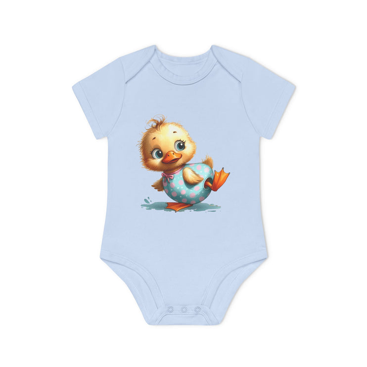 SnuggleNest Organic Baby Bodysuit (Short Sleeves) Duck