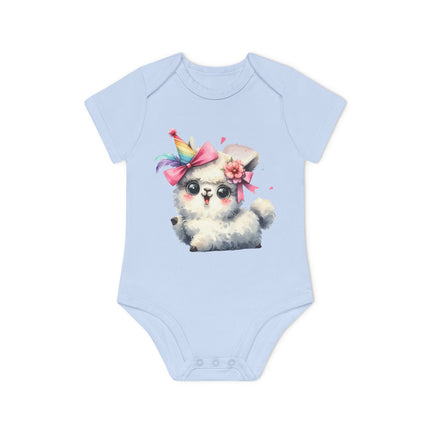 SnuggleNest Organic Baby Bodysuit (Short Sleeves) Sheep