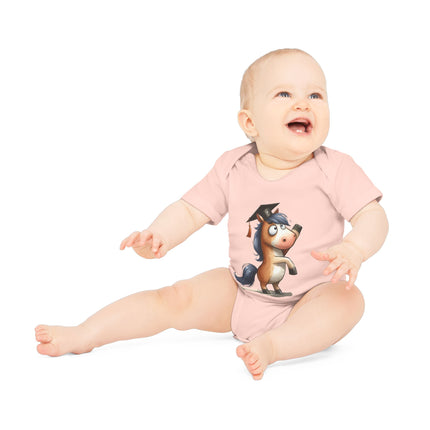 SnuggleNest Organic Baby Bodysuit (Short Sleeves) Horse