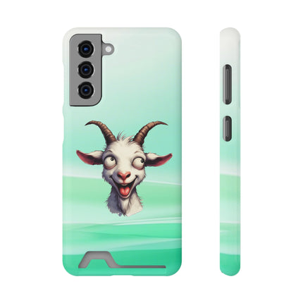 EnchantGuard Phone Case with Card Holder: Style Meets Functionality - Goat