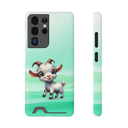 EnchantGuard Phone Case with Card Holder: Style Meets Functionality - Goat