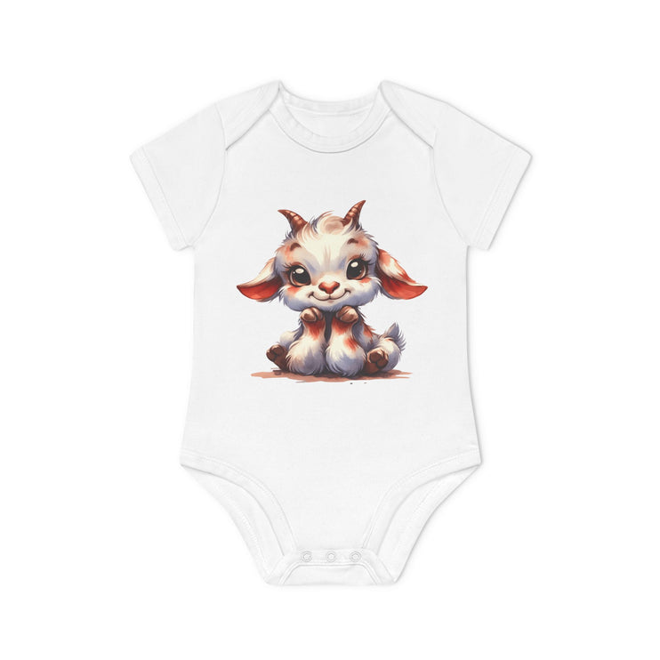 SnuggleNest Organic Baby Bodysuit (Short Sleeves) Goat