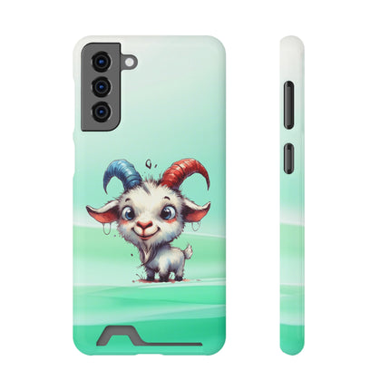 EnchantGuard Phone Case with Card Holder: Style Meets Functionality - Goat