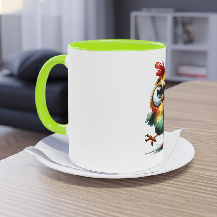 Harmony Two-Tone Coffee Mug: Sip in Style, Revel in Comfort - Chicken