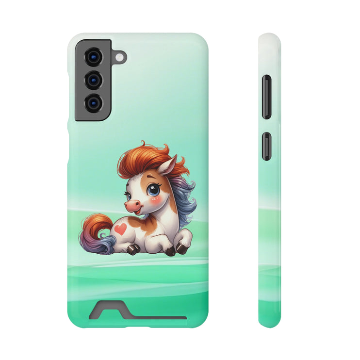 EnchantGuard Phone Case with Card Holder: Style Meets Functionality - Horse