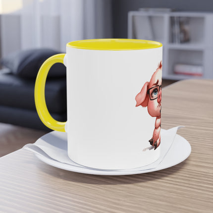 Harmony Two-Tone Coffee Mug: Sip in Style, Revel in Comfort - Pig