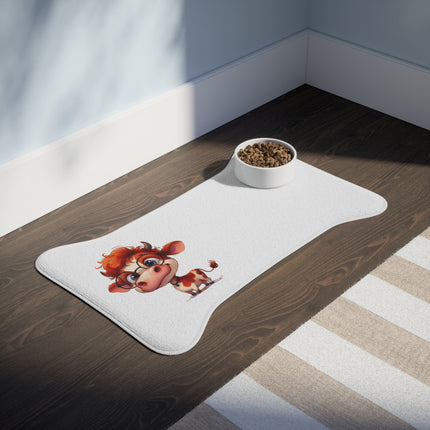 CharmPaws Pet Feeding Mats: Keep Mealtime Mess-Free & Stylish! - Cow