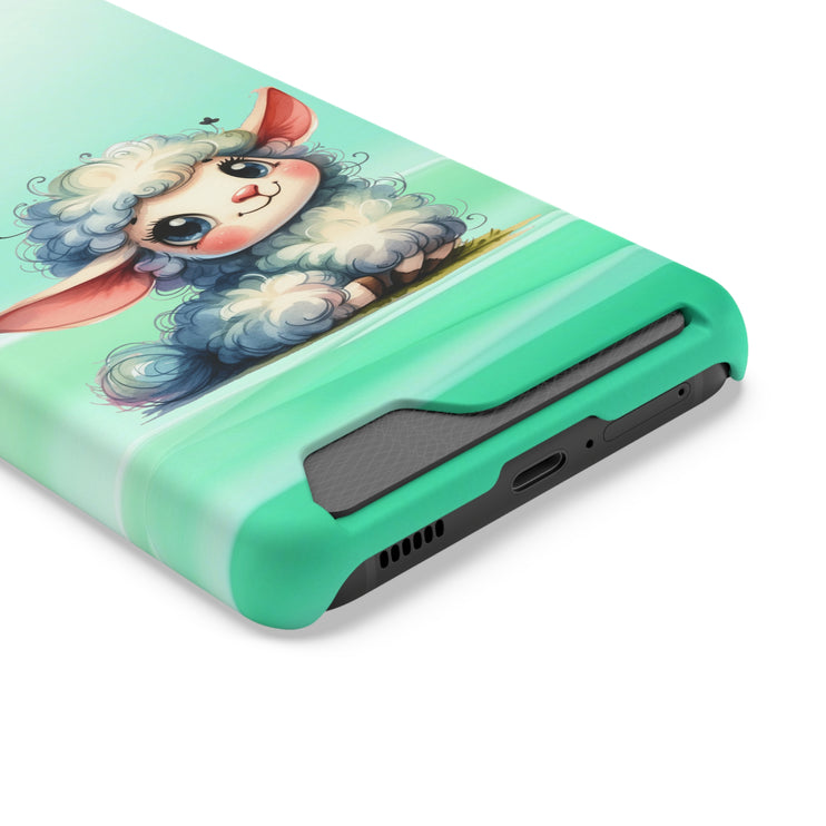 EnchantGuard Phone Case with Card Holder: Style Meets Functionality - Sheep