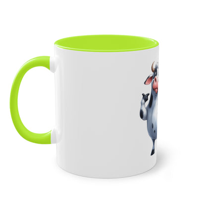 Harmony Two-Tone Coffee Mug: Sip in Style, Revel in Comfort - Cow