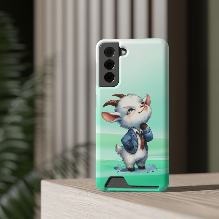 EnchantGuard Phone Case with Card Holder: Style Meets Functionality - Goat