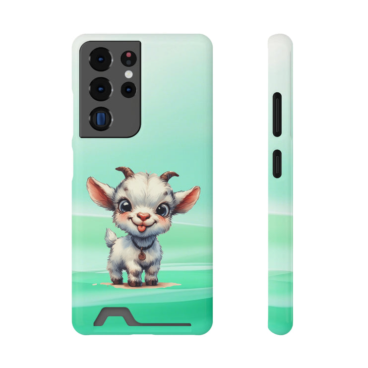 EnchantGuard Phone Case with Card Holder: Style Meets Functionality - Goat