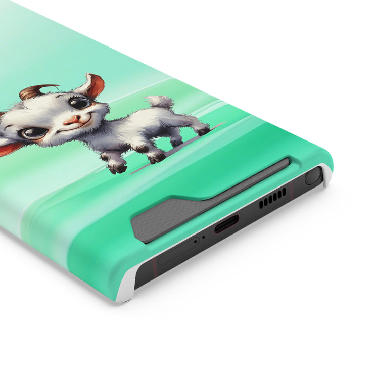 EnchantGuard Phone Case with Card Holder: Style Meets Functionality - Goat