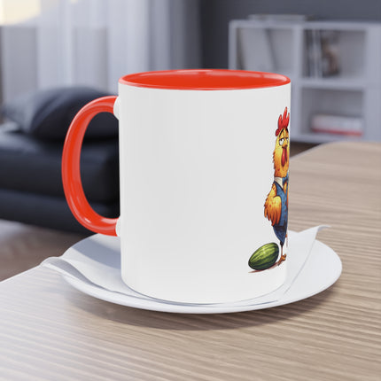 Harmony Two-Tone Coffee Mug: Sip in Style, Revel in Comfort - Rooster