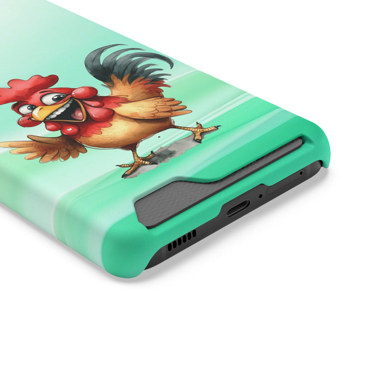 EnchantGuard Phone Case with Card Holder: Style Meets Functionality - Rooster