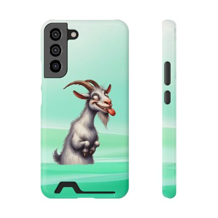 EnchantGuard Phone Case with Card Holder: Style Meets Functionality - Goat