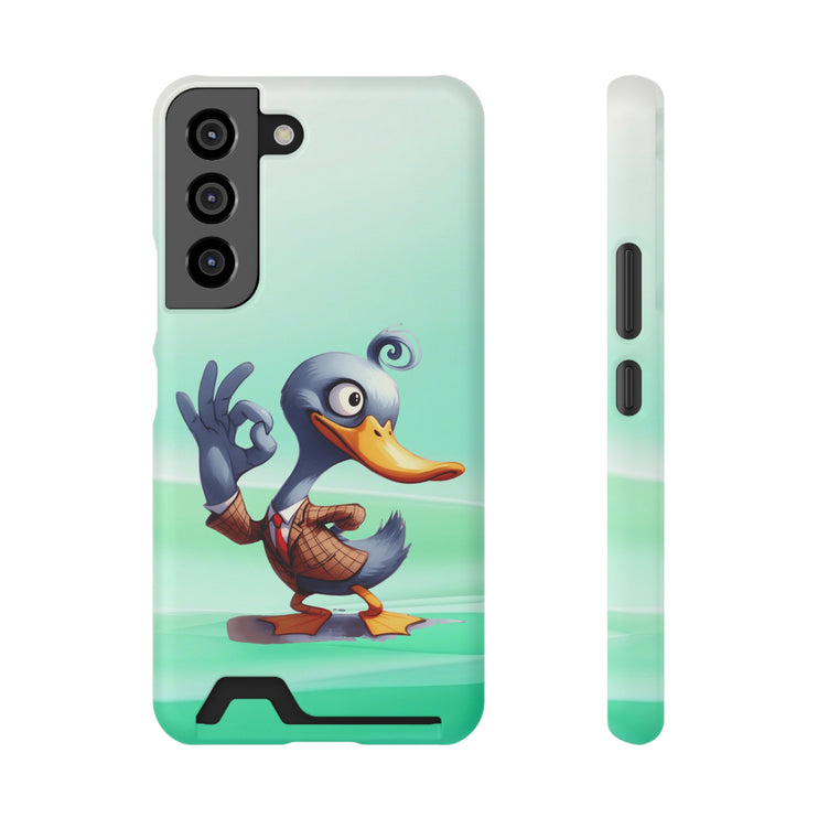 EnchantGuard Phone Case with Card Holder: Style Meets Functionality - Duck