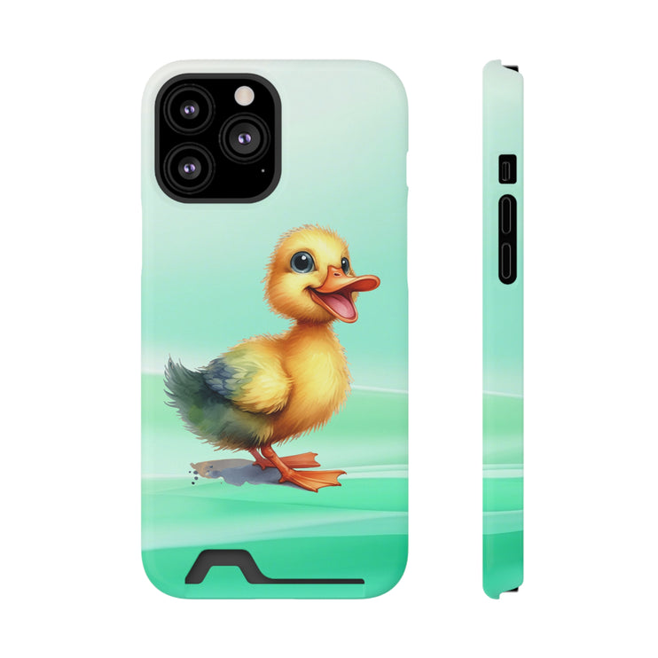 EnchantGuard Phone Case with Card Holder: Style Meets Functionality - Duck