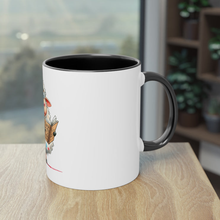 Harmony Two-Tone Coffee Mug: Sip in Style, Revel in Comfort - Sheep