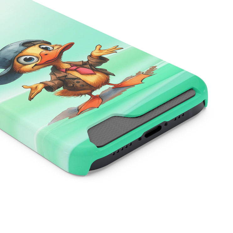 EnchantGuard Phone Case with Card Holder: Style Meets Functionality - Duck