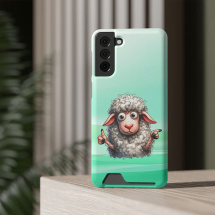 EnchantGuard Phone Case with Card Holder: Style Meets Functionality - Sheep