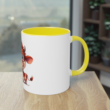 Harmony Two-Tone Coffee Mug: Sip in Style, Revel in Comfort - Cow